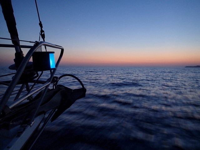 Motoring towards the island of Patmos.